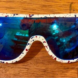 Pit Viper White and Blue Speckled Sunglasses